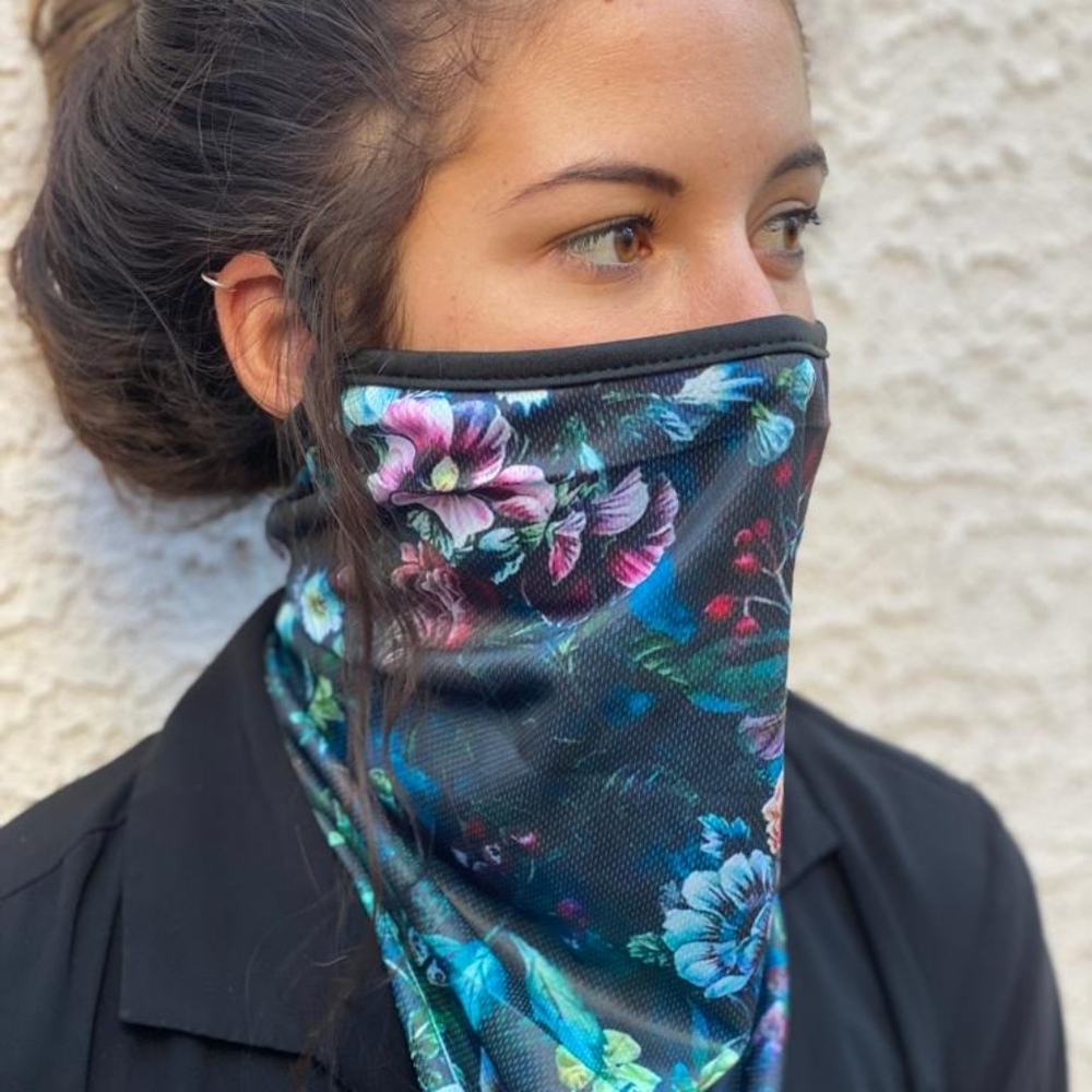 New Blue Floral womens winter snowboard Facemask